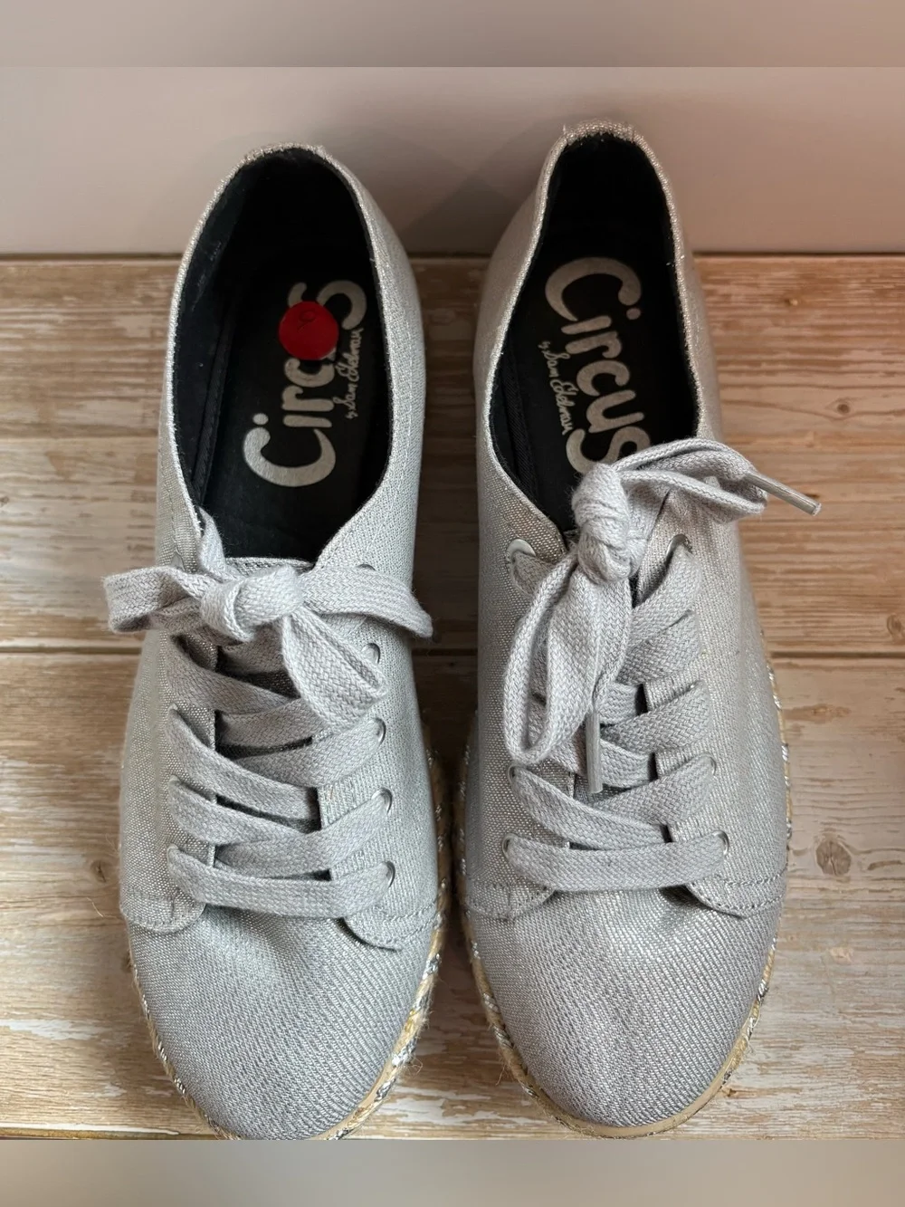 Circus by Sam Edelman Silver Platform Espadrille Sneakers Size 9M